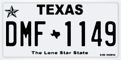 TX license plate DMF1149