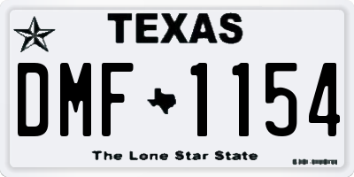 TX license plate DMF1154