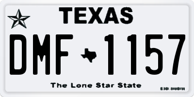 TX license plate DMF1157