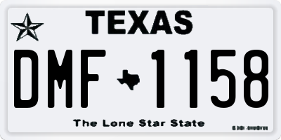 TX license plate DMF1158