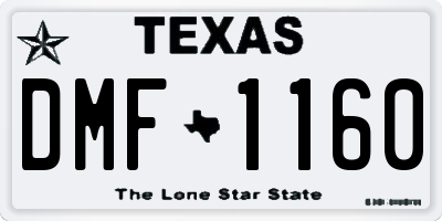 TX license plate DMF1160