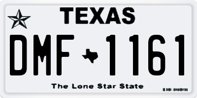 TX license plate DMF1161