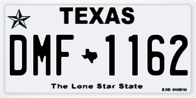 TX license plate DMF1162