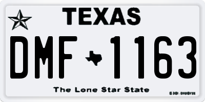 TX license plate DMF1163