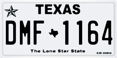 TX license plate DMF1164