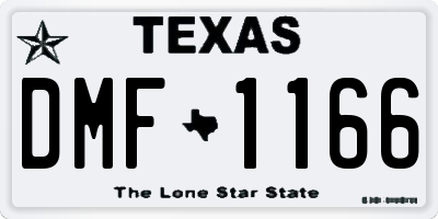 TX license plate DMF1166
