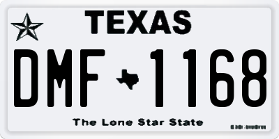 TX license plate DMF1168