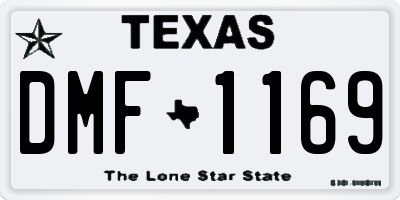 TX license plate DMF1169