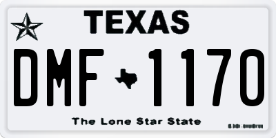 TX license plate DMF1170