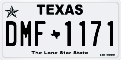 TX license plate DMF1171