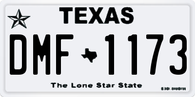 TX license plate DMF1173