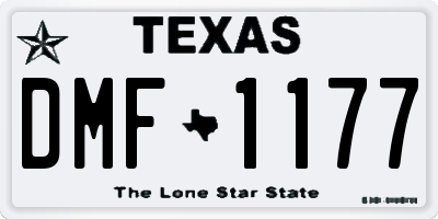 TX license plate DMF1177