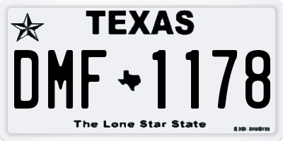 TX license plate DMF1178