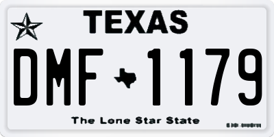 TX license plate DMF1179