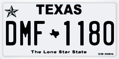 TX license plate DMF1180