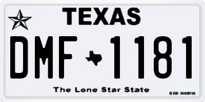 TX license plate DMF1181