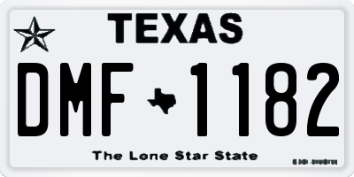 TX license plate DMF1182