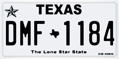 TX license plate DMF1184