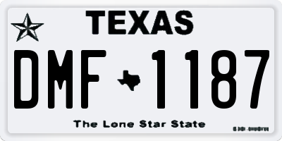 TX license plate DMF1187