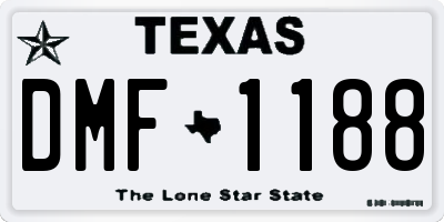 TX license plate DMF1188