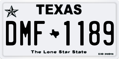 TX license plate DMF1189