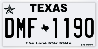 TX license plate DMF1190