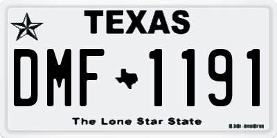 TX license plate DMF1191