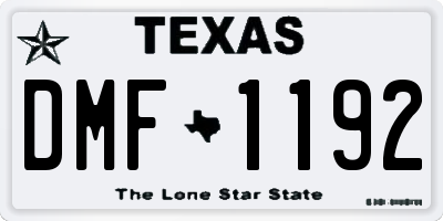 TX license plate DMF1192