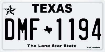 TX license plate DMF1194