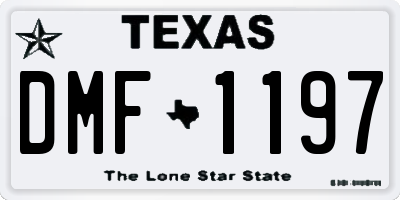 TX license plate DMF1197