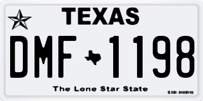 TX license plate DMF1198