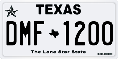 TX license plate DMF1200