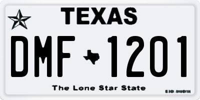 TX license plate DMF1201