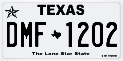 TX license plate DMF1202
