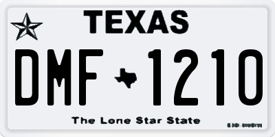 TX license plate DMF1210