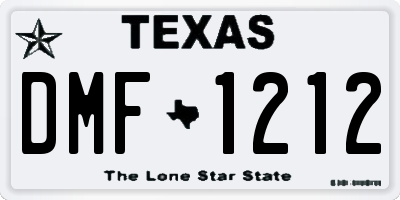 TX license plate DMF1212