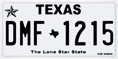 TX license plate DMF1215