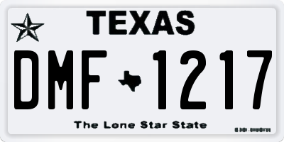 TX license plate DMF1217
