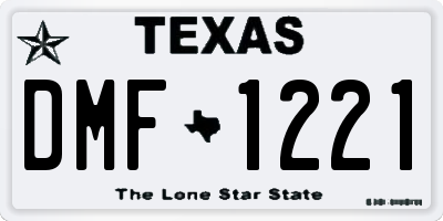 TX license plate DMF1221