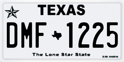 TX license plate DMF1225