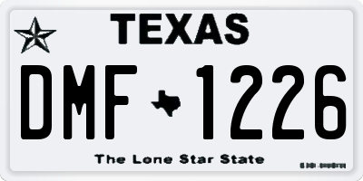 TX license plate DMF1226
