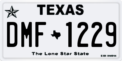 TX license plate DMF1229