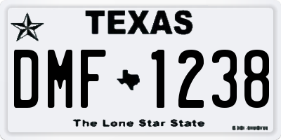 TX license plate DMF1238