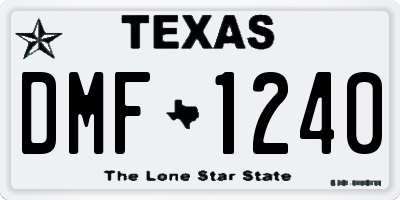 TX license plate DMF1240