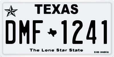 TX license plate DMF1241