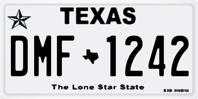 TX license plate DMF1242