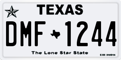 TX license plate DMF1244