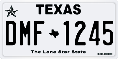 TX license plate DMF1245