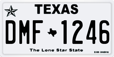 TX license plate DMF1246