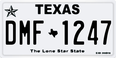 TX license plate DMF1247